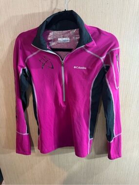 Columbia Prodigy OmniHeat Fuchsia and Black Quarter Zip Lightweight Jacket Small